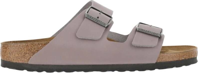 Birkenstock Leren sandaal met dubbele gespsluiting Gray Heren