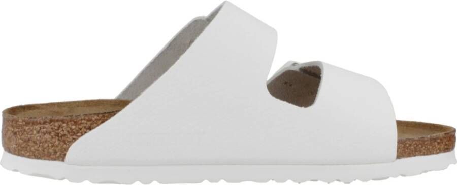 Birkenstock Leren Slippers White Heren