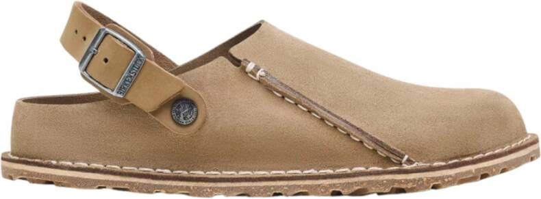 Birkenstock Lutry Premium Suède Leren Klompen Beige