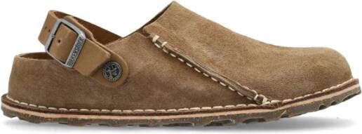 Birkenstock Lutry Premium Suède Leren Klompen Beige