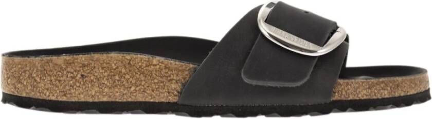 Birkenstock Madrid BIG Buckle Platte Sandaal Black Dames