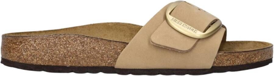 Birkenstock Madrid Gesp Nubuck Slippers Zand Beige Dames