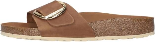 Birkenstock Madrid Oiled Lederen Slippers Brown Dames