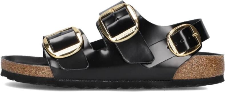 Birkenstock Milano Big Buckle Slippers Black Dames