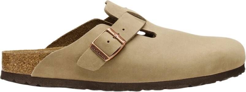 Birkenstock Natuurlijk Leren Klompen in Bruin Brown Dames