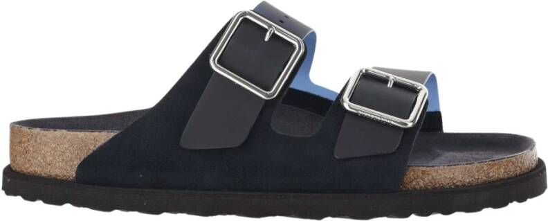 Birkenstock Navy Suède Sandalen Kurk Zool Blue Heren