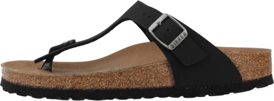 Birkenstock Nubuck Flip Flops voor Mannen Black Heren