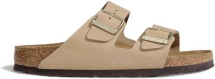 Birkenstock Nubuck Leren Dames Sandalen Beige Dames