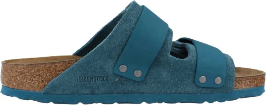 Birkenstock Nubuck Suede Leder Sandalen Blue Heren