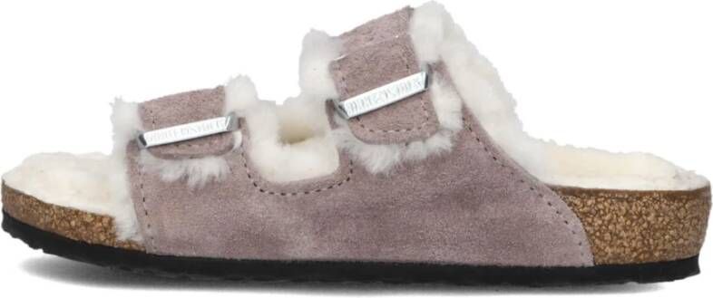 Birkenstock Paarse Shearling Meisjes Slippers Purple Dames