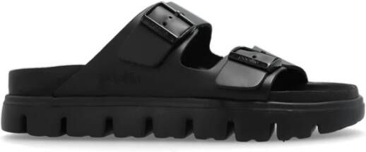 Birkenstock Zwarte Leren Verstelbare Strap Sandalen Black Dames