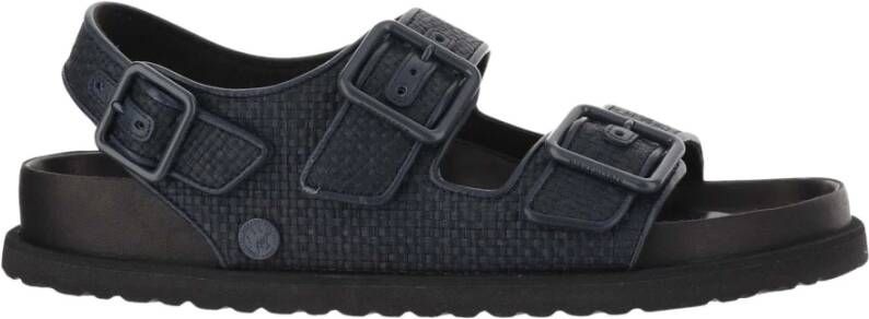 Birkenstock Raffia Sandalen met Leren Afwerking Blue Heren