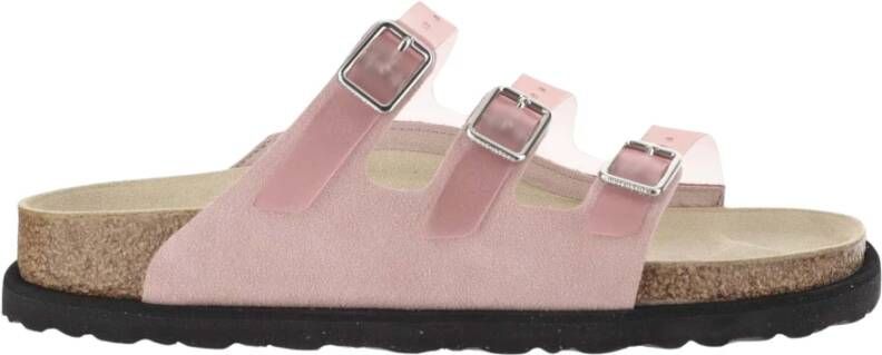 Birkenstock Roze Chintzrose Sandalen met Suède Afwerking Pink Dames