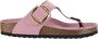 Birkenstock Roze Leren Open-Teen Flip Flops Pink Dames - Thumbnail 8