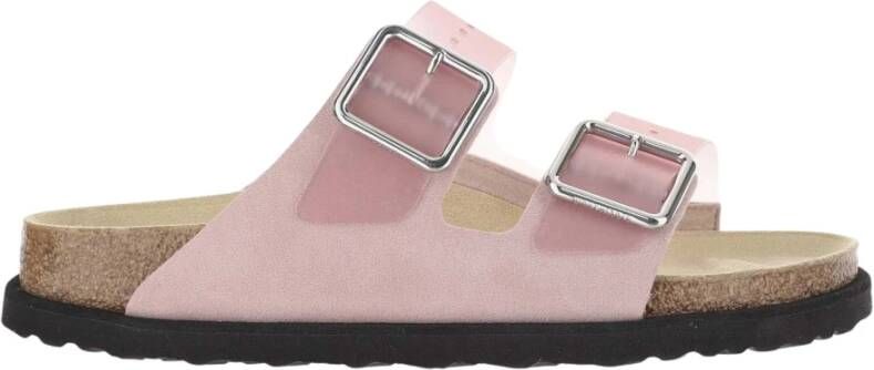 Birkenstock Roze PVC Sandalen met Suède Rand Pink Dames