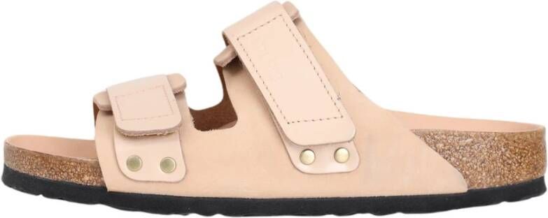 Birkenstock Nubuck Leren Sandalen met Verstelbare Banden Beige Dames