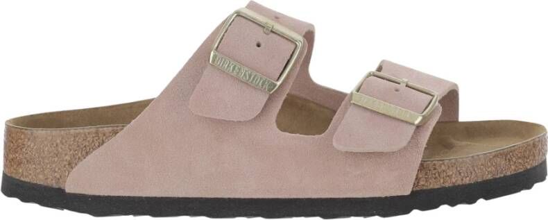 Birkenstock Roze Suède Sandalen met Kurken Zool Pink Dames