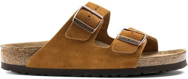 Birkenstock Sandal Arizona Suede Soft Footbed Brown Dames