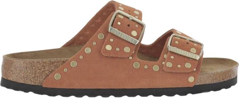 Birkenstock Arizona rivet border narrow 10 dark rust brique