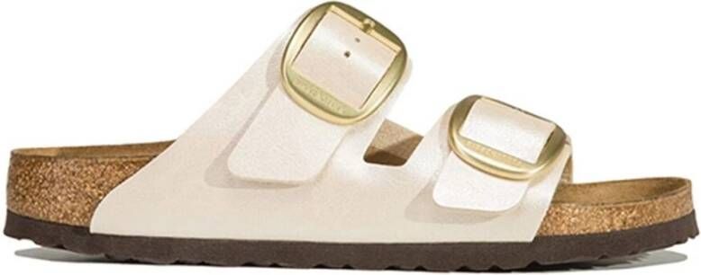 Birkenstock Sandals Arizona Big Buckle Birko Flor White Dames