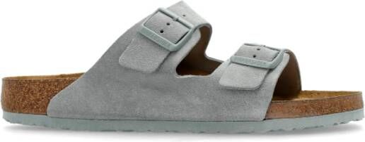 Birkenstock Grijze Suède Sandalen met Zachte Voetbed Gray