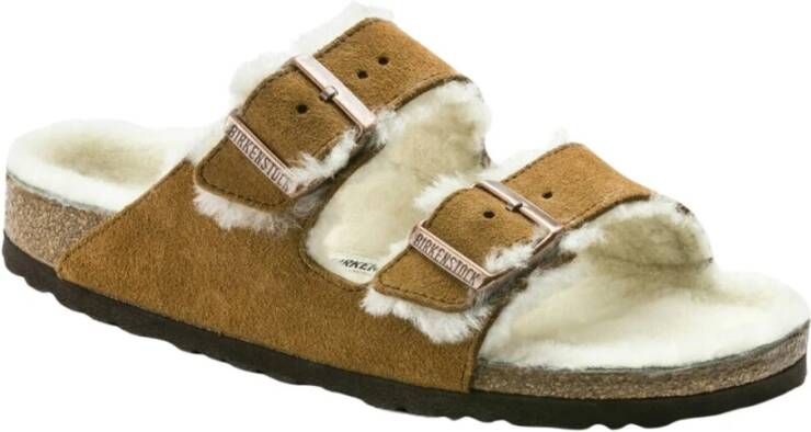 Birkenstock Sandals Arizona Shearling Brown Dames