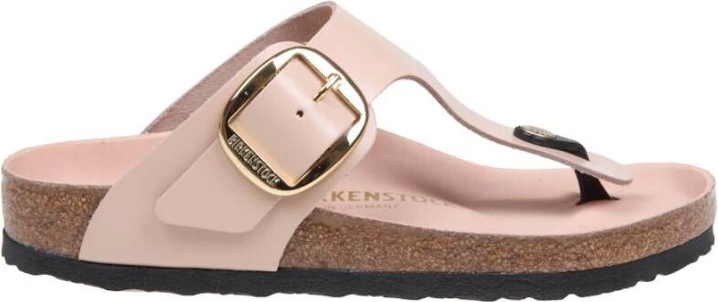 Birkenstock Beige Leren Gizeh Sandaal Beige Dames