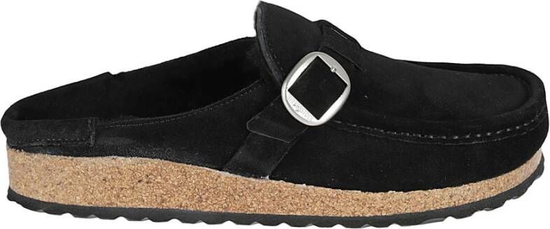 Birkenstock Zwarte Leren Pantoffels Herfst Winter Black