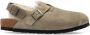 Birkenstock Beige Suède Sandalen met Shearling Voering Beige Dames - Thumbnail 8