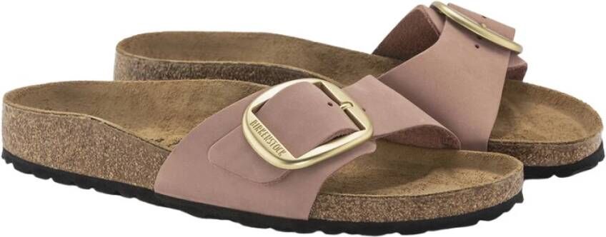 Birkenstock Madrid Roze Leren Slippers Pink Dames