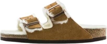 Birkenstock Shearling Arizona Sandalen Brown Heren