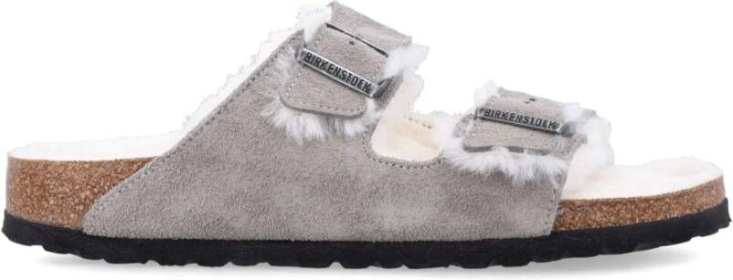 Birkenstock Shearling Arizona Sandalen Gray Dames