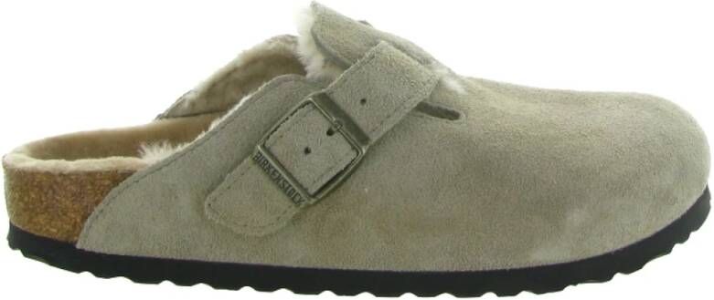 Birkenstock Shearling Damessandalen Boston Stijl Gray Dames