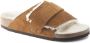 Birkenstock Shearling Kyoto Velcro Sandal Brown Heren - Thumbnail 1