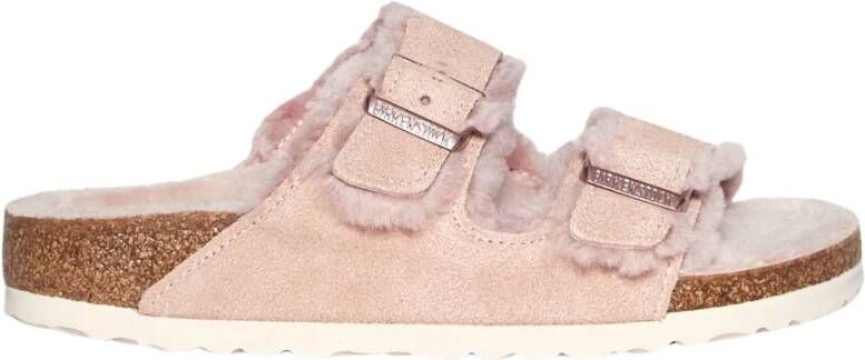 Birkenstock Shearling Lichtroze Sandalen Pink Dames