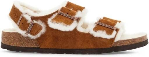 Birkenstock Shearling Milano Sandalen Brown Dames