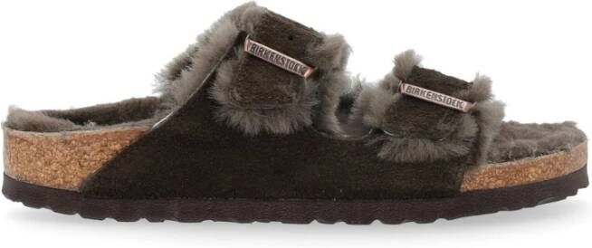 Birkenstock Shearling Mocca Sandalen Black Dames