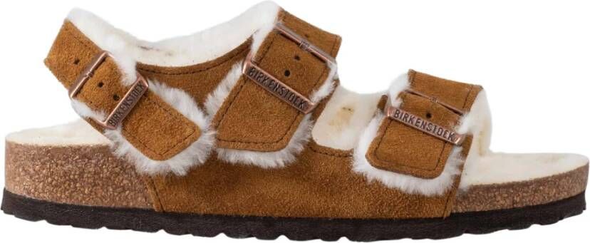 Birkenstock Shearling Sandalen Brown Dames