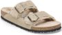 Birkenstock Shearling Taupe Leder Arizona Slippers Beige Heren - Thumbnail 6