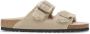 Birkenstock Shearling Taupe Leren Arizona Slippers Beige Heren - Thumbnail 1