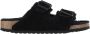 Birkenstock Shearling Zwarte Sandalen Verstelbare Banden Kurk Black Dames - Thumbnail 1