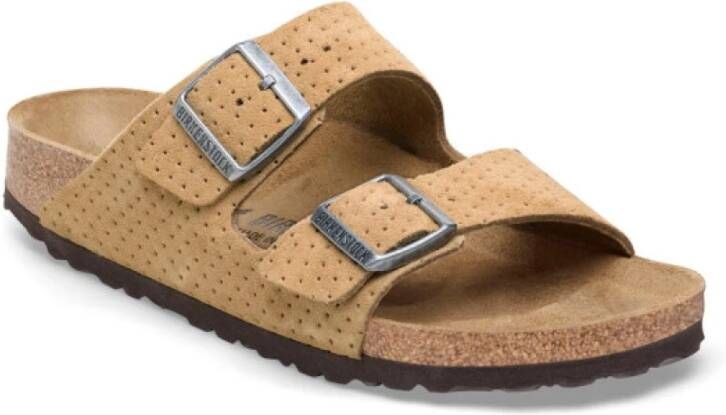 Birkenstock Arizona Leren Sandalen Beige