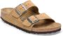 Birkenstock Arizona Leren Sandalen Beige - Thumbnail 1