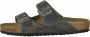 Birkenstock Leren Grijze Sliders Arizona Sfb Leoi Sandalen Grijs Unisex - Thumbnail 2