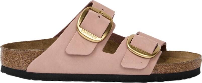 Birkenstock Klassieke Big Buckle Nubuck Leren Sandaal Pink Dames