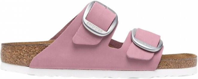 Birkenstock Arizona Big Buckle Nubuck Leather Sandals Roze Dames