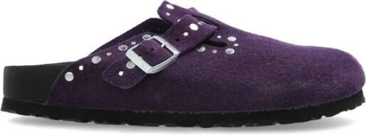 Birkenstock Slides Boston Rivet Border Purple Dames