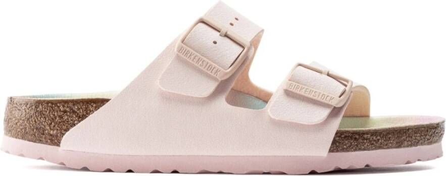 Birkenstock "Sliders; in roze synthetische stof"; Roze Dames