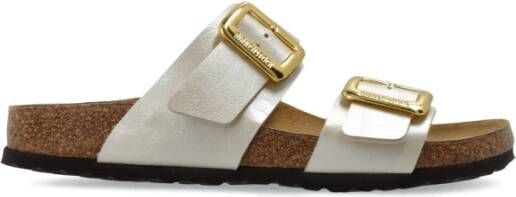 Birkenstock Slippers Sydney Kussen Gesp Beige Dames