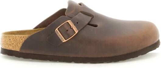 Birkenstock Smalle pasvorm leren Boston sabot Brown Heren